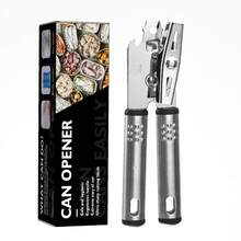 Abrelatas de acero inoxidable con antideslizante, abrelatas y abridor de botellas multifuncional para el hogar - N.° 9 - Bolsa de polipropileno - Ver 8