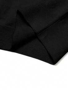 Jersey de punto de manga corta de unicolor casual para hombre, para primavera y verano - Negro - Ver 8