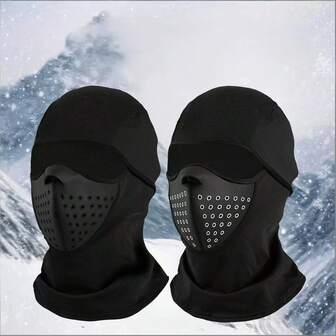 Unisex Outdoor Fleece Ski Mask Neck Warmer, Windproof Face Cover For Cycling Motorcycle, Random Style & Color, Autumn/Winter