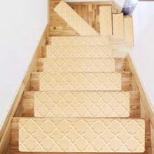 6pcs Pre-Cut Rubber Non-Slip Stair Treads, Easy Installation Safety Grip Strips For Steps, Ramps, Decks, Weatherproof Anti-Slip Traction Mats