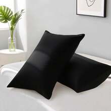 Casaisla Home Collection Paq 2 Fundas de Almohada Premium Lisas Minimalistas Suaves Tamaño Matrimonial y King Size Diferentes Colores - Negro - Ver 9
