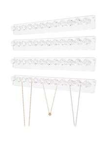 1pc Jewelry Organizer Rack, Wall Mounted Necklace, Bracelet, Earring Display Stand - Clear - View 9