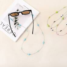 1pc Pearl Beaded Fashion Glasses Chain Necklace Strap Holder - Multicolor - View 1