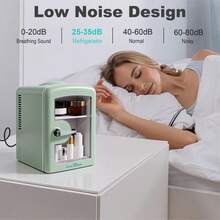 iceBlue 4L Makeup Refrigerator, Valentine's Day Gift Mini Fridge For Cosmetics And Drinks, Car/Home Use, Transparent Window And Chrome Handle - Xem 7