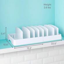 PZW YouCopia StoraLid Food Container Lid Organizer Expandable with Tall Dividers White2537 - Blanco - Ver 5