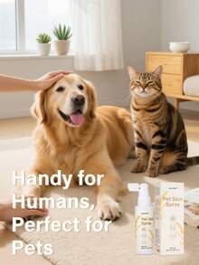 GJYC PET 2.03 Oz Oatmeal Spray For Dogs & Cats - Pet Skin Itch Relief Spray - Soothes Hotspots, Allergies, Dry & Irritated Skin - No-Rinse Moisturizing Spray For Puppies & Kittens - Yellow - View 6