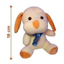 ELE-GATE  peluches-Cachorro de Peluche de 18 cm – Diseño de Perro con Bufanda - Beis - Ver 5