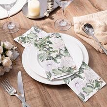 - Paquete de 50 servilletas de papel de temporada desechables de flores blancas sobre fondo negro, servilletas de papel de 3 capas decorativas para el hogar, cocina, bao, 13x 15 - Flor blanca negra - Ver 5