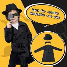 Kit de espia para niños Traje de detective Investigacion de huellas dactilares Juego de roles Vestir Ciencia educativa Juguetes STEM Disfraz Agente secreto Juego de identificacion de huellas dactilares Niños Niñas Edad 6+ Regalos de cumpleañosConveniente y duradero, para niños - Multicolor - Ver 3