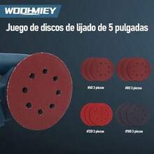 Lijadora Orbital Inalámbrica 20V con Motor de Escobillas Velocidad Ajustable Incluye Bolsa de Polvo y 12 Lijas Compatible con Baterías M Akita Enchufe de EE. UU. - Tipo de Enchufe A USA (110-127V) - Ver 6