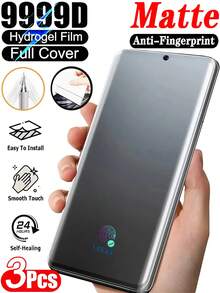 3片装磨砂水凝胶膜,防眩光、防指纹、护眼,防爆防刮,兼容小米15t、14t、13t、Poco C75、C65、C85、Redmi 14c、15c、13c、A4、A5 4G/5G、Note 13、14、15 Pro、Pro+;兼容三星Galaxy A56、A55、A36、A35、A16、A26、A17、A07、S25 Ultra、S24 FE,磨砂保护膜,软膜,非玻璃材质 - 霧面 - 查看 120