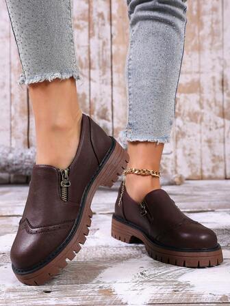 1켤레 여성 솔리드 컬러 패션 패브릭 패치워크 플랫폼 웨지 슈즈, 모든 시즌 야외 착용에 적합