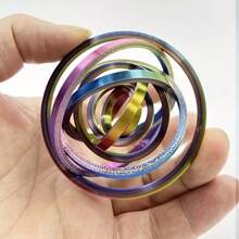 6/8 Anillos Juguete Fidget con Estructura Giratoria Multinivel, Alivio de Estrés para Escritorio, Regalo Creativo, Juguete Miniatura Coleccionable, Decoración de Escritorio Creativa - Multicolor - Ver 11