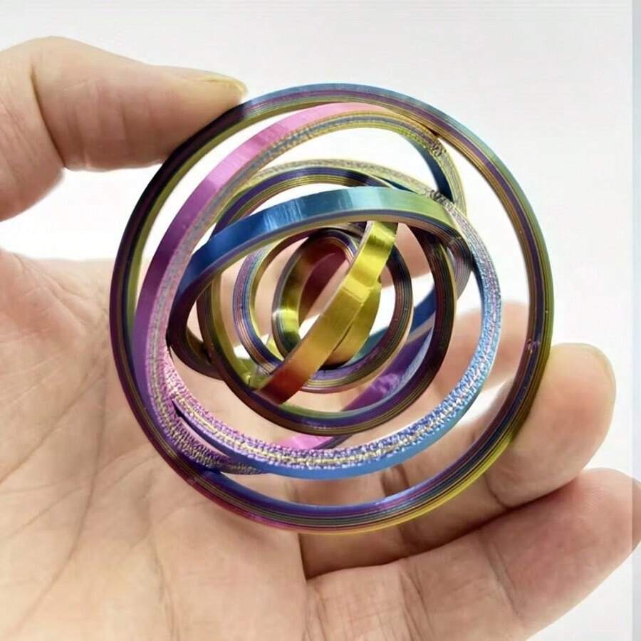 6/8 Ring Swirl Fidget Toy, Multi-Layer Rotating Structure Model, Desktop Stress Relief Decor, Creative Gift, Miniature Collectible Toy, Creative Desktop Decoration
