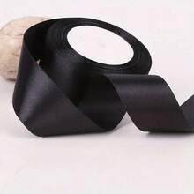 1 rouleau de ruban satin de 4 cm, 0,6 cm, 2 cm de large, ruban de soie, confection de nœuds, cuisson de gâteaux, empaquetage - Noir - Voir 4