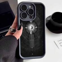 Cubierta de telefono con diseño espacial negro con impresion de satelite y estrellas para uso diario y viajes - Negro - Ver 1