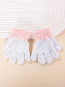 1 Paar Kleinkind Mädchen einfarbige minimalistische dicke warme Fleece Fäustlinge, 1-3 Jahre, Herbst/Winter