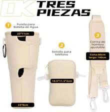 IRUEJFSR Bolsa Termo para Vasos , Bolsa accesorios  40 oz, adecu para deportes, picnic, desplazamientos (Beige) - negro - Ver 3