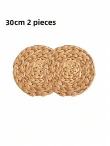 Round Woven Placemats, Made From Natural Water Hyacinth Vines, These Rustic-Style Woven Placemats And Coasters Are Perfect For Kitchen And Dining Tables. Suitable For All Seasons, They Are Ideal For Everyday Meals, Candlelight Dinners, And Occasions Like Christmas. (Natural Materials May Have Slight Color Variations.) - Multicolor - View 13