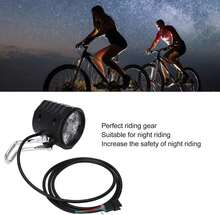 SPYMINNPOO Luz de Scooter Eléctrica de 10 Pus, Faro de Bocina de Bicicleta Eléctrica 2 en 1 Universal de 12?72 V para Accesorios de Ciclio - albaricoque - Ver 2