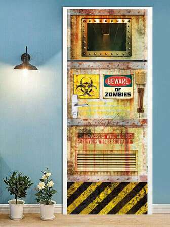 Dönüştürücü, Kolay Uygulanabilir 3D Kapı Çıkartması - Soy ve Yapıştır, Su Geçirmez Vinil Duvar Kağıdı, Ev ve Ofis Dekorasyonu İçin Çıkarılabilir Duvar Resmi, Ahşap ve Demir Desenleri, 30,3" X 78,7"