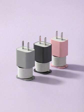 20W/18W USB-C Fast Charging Cable And Adapter Storage Box With Cable Management System And Organizer - Compatible With Smartphones, Tablets, Laptops, Power Banks, USB-C Cables (Black/Pink/Gray)