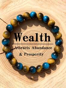 8 毫米天然石玫瑰红虎眼石串珠手链勇气、信心、保护瑜伽冥想珠宝适合女性男性 - 负能量 - 彩色 - 查看 6