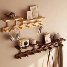 1pc Wave-Shaped Wall Mounted Hanger, No Drilling Required, Entryway Key Organizer, Creative Hanging Hook, Bedroom Over-The-Door Wave Hanger, Wallmount, Key Holder Rack - متعدد الألوان - مشاهدة 2