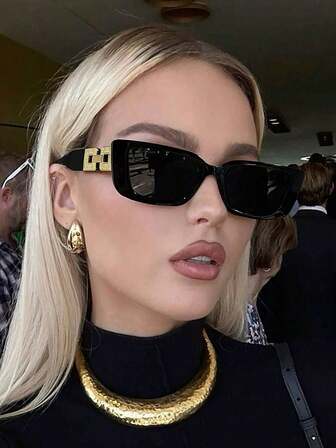 1 pieza Estuche de gafas de moda con marco de plástico vintage, con caja de cuero, adecuado para viajes al aire libre, decoración de moda, estuche de gafas de moda, accesorio de playa, estuche de mujer, atuendo básico de mujer para otoño/invierno, regalo de negocios casuales, ropa elegante, estuche de unicolor casual de PC