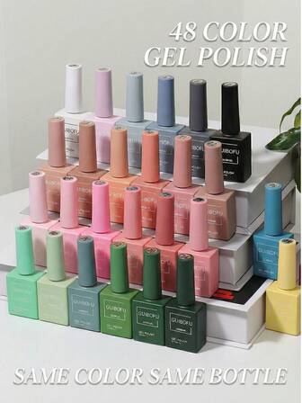 Zestaw 48 lakierów żelowych do paznokci 15 ml w tym samym kolorze, w tej samej butelce, letni, kolorowy, błyszczący, półtrwały, zmywalny lakier UV, długotrwały, DIY, do zdobienia paznokci, do dekoracji, zestawy do manicure, lakier żelowy, artykuły do paznokci do domu i salonu