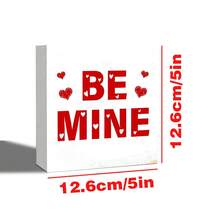 1pc "Be My Love" PVC Plaque, Red Heart Decor, Valentine's Day Desktop Ornament, Home/Bedroom/Living Room - Multicolor - View 10