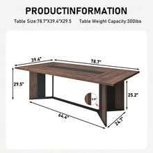 71"/78" Large Luxurious Rectangular White Dining Table For 6 8 10 People W/Marble-Color Wood Tabletop,Metal Adjustable Leg.Modern 6ft Family Dinner Table For Rustic Office Kitchen Living Room - Brown - View 8