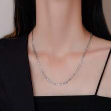 1Pc 4MM 16-30inches Classic 925 Silver Plated Figaro Chain Necklace For Men Women Long Chain Punk Hip Hop Jewelry - Silver - View 3