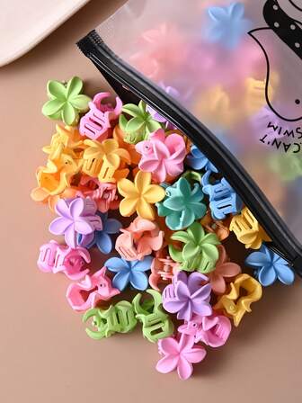 10/20/30pcs Vintage Colorful Daisy Flower Hair Clips For Women, Small Size Hair Accessories For Spring, Daily Makeup Styling, Stage Performance, Outdoor Activities, Comes With Durable Storage Bag