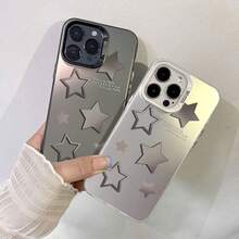 The stars are shining brightly For  17 16 16E 15 14 13 12 11 Pro Max 17 Air 16 Plus luxury matte hemming anti-drop IMD color personalized laser backplane protection cover - CYK Las estrellas brillan intensamente Plata - Ver 4