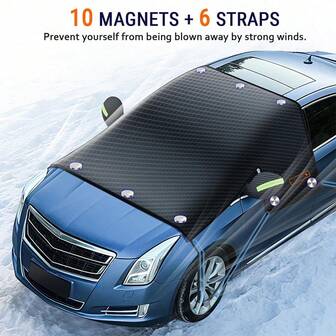 Cubierta para parabrisas de coche con 10 imanes, parasol para coche de temporada grueso, protector contra escarcha para media carrocería