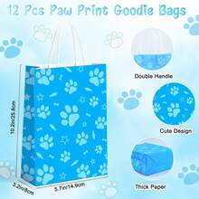22 Pcs Dog Paw Print Party Favors, Puppy Theme Birthday Decorations For Kids With Black Orange Blue Paw Goodie Bags Stuffers Stickers Mochi Squishy Toys Pen Stampers Bracelet Mini Notebook - 彩色 - 查看 3