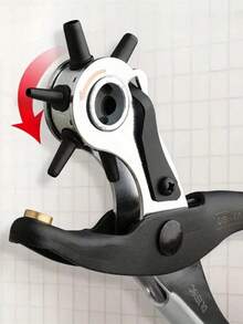 1pc Leather Hole Punch Tool, 6 Multi-Sized Punch Covers, 2mm To 4.5mm, Suitable For Belts, Dog Collars, Great For Belts, Crafts And Simple DIY - Multicolor - View 5