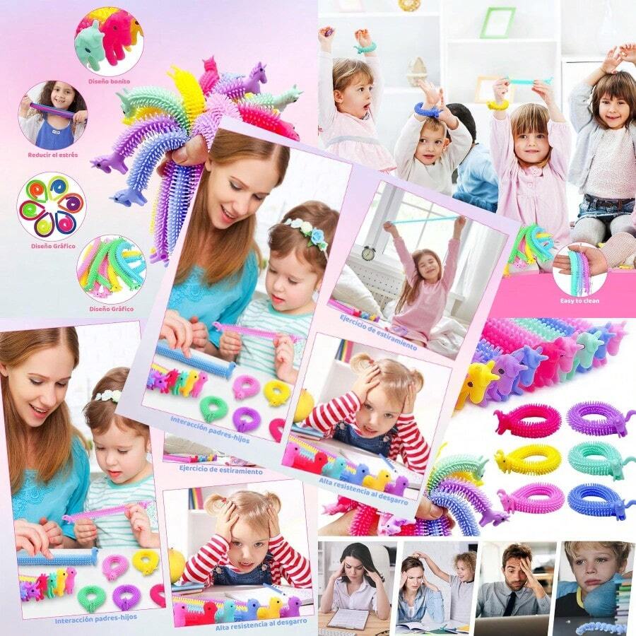 30 Piezas Juguetes de Cuerda elastica 3 Estilos Juguete Sensorial para Aliviar el Estres y Ansiedad Recuerdos de Fiesta Regalo para Navidad Premios para Fiestas Infantiles Cumpleaños MulticolorConveniente y duradero, para niños - Multicolor - Ver 1