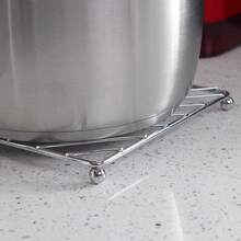 1pc Heat Resistant Pot Holder, Trivet Mat, Coaster, Table Protector, Kitchen Utensil Rack, Kitchen Pot Pad - Silver - View 9