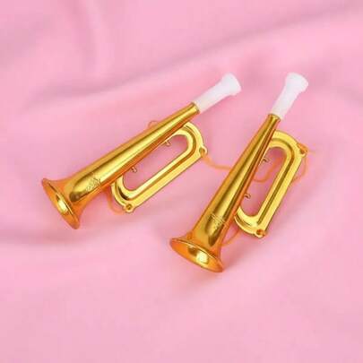 Mini Trompete De Plástico Dourado Brinquedo