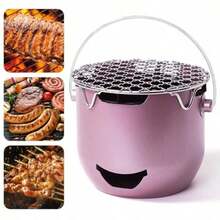 Parrillas de barbacoa de carbon parrilla portatil de acero inoxidable pequeña parrilla de cocina al aire ultima intervension para camping parrilla patio caravana picnic - prpura - Ver 1