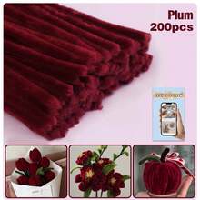 100/200pcs Bulk DIY Chenille Stem/Pipe Cleaner, Comes With Tutorial Video, 62 Colors Fluffy Chenille Craft Supplies For Handmade, Crafts, Art Decoration, Pom Poms