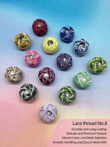 8g Colorful Dual-Tone Embroidery Thread Set | 8 Balls Of Pearl Cotton Thread | Size 8 Professional Grade Thread, Approx. 25m Length, Suitable For Hardanger Embroidery, Cross Stitch And Fine Crochet - Multicolor - View 3