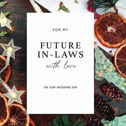 1 Thiệp chúc mừng gia đình nhà chồng/vợ tương lai đáng yêu kèm phong bì - Thiết kế "Những lời chúc ấm áp dành cho gia đình nhà chồng/vợ tương lai của tôi", kiểu chữ trang nhã và hình ảnh tình yêu lãng mạn, tuyệt vời cho các dịp cưới hỏi và gia đình, lý tưởng để làm quà tặng cho cặp đôi mới cưới, Thiệp chúc mừng | Thiệp hình ảnh gia đình nhà chồng/vợ trong đám cưới | Thiệp giấy, Vật phẩm trang trí chủ đề đám cưới