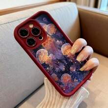 Cubierta de teléfono con diseño de  brillantes color naranja y púrpura para iPhone 14 Pro Max protector resistente a golpes ideal para uso diario y viajes - Negro - Ver 6