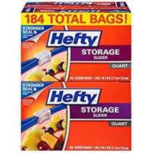 Hefty Slider Bolsas de almacenamiento de alimentos, Cuarto de galón, Varios,(Básico 46 Count (Pack of 4)) - Multicolor - Ver 2