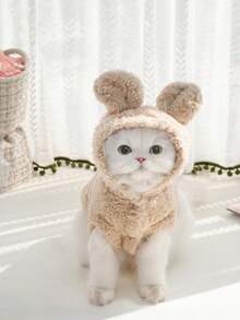 LANGXINGCS 1pc Winter Pet Hoodie, Thermal Lined Dog Hoodie With Rabbit Ear Hood Design, Cute & Versatile Pet Dog Cat Sweatshirt, Suitable For Medium-Small Poodle, Bulldog, Poodle Pets - Multicolor - View 10