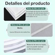 PZW 3 Piezas Cheese Cloth Colador De Malla Fina Ideal Para Filtrar Nueces Avena Leche De Soja Yogur Griego Queso Frutas Verduras Tofu Café Frío e Incluso Sopa Etc2537 - Blanco - Ver 4