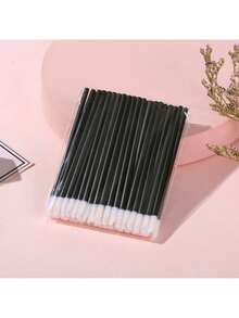 500pcs/Pack Multi-Functional Single-Head Lip Brush, Portable Lip Gloss Brush, Lip Cream Concealer Eyeshadow Brush, Fluffy Lip Brush, Nail Art Excess Glue Cotton Swabs, Eyebrow Lip Makeup Cotton Swabs, Nail Gap Cleaning Tool